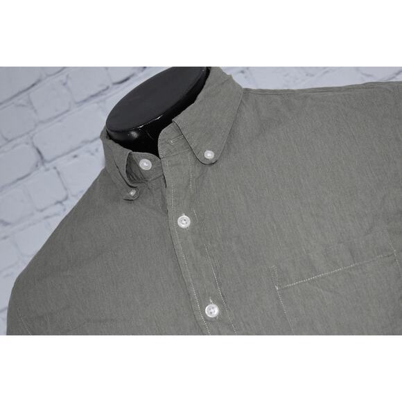 J Crew Mercantile Dress Shirt Button Up Mens Size Large Flex Green Cotton Blend - Picture 2 of 6